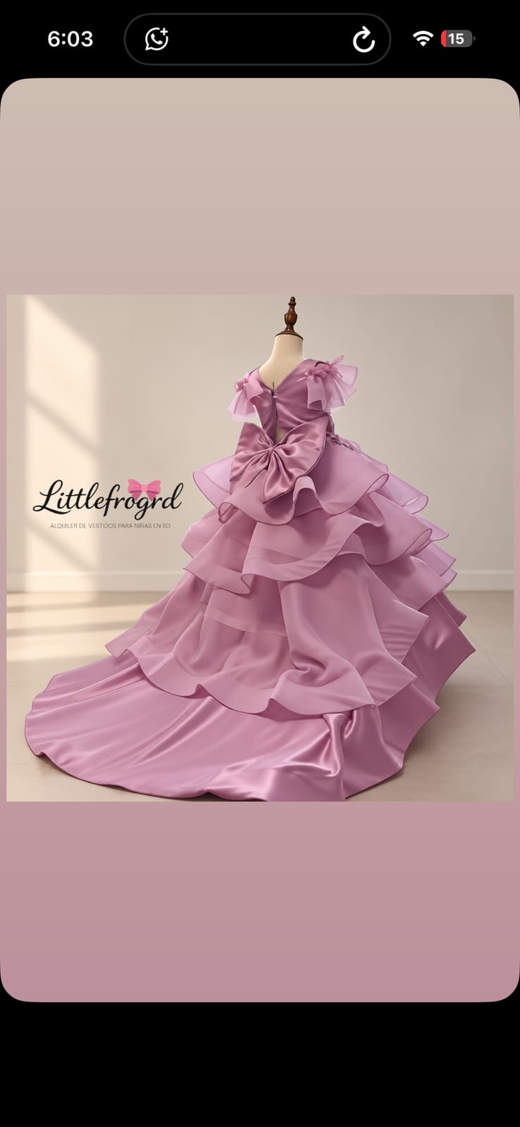 Vestido Lila capas largo