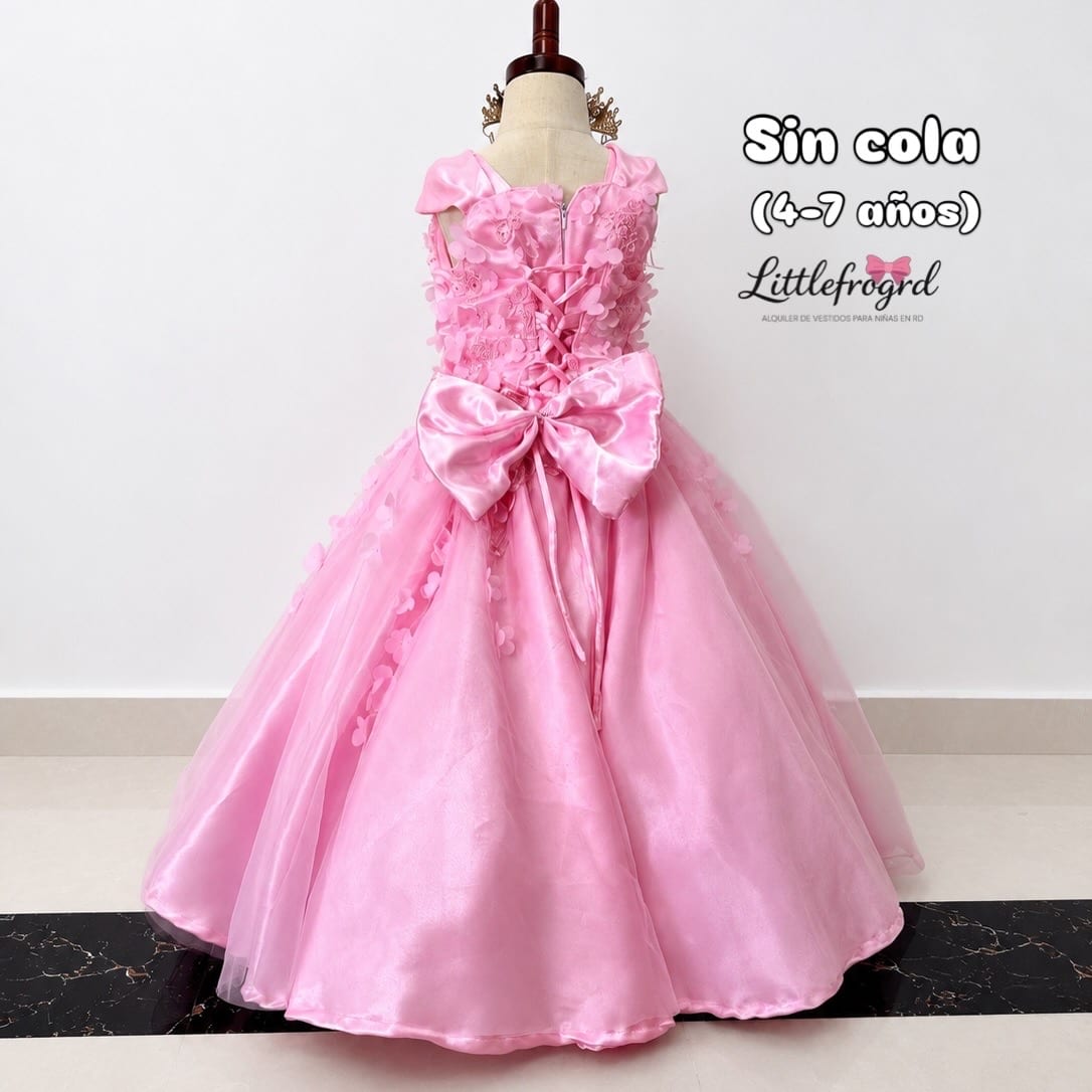 Vestido rosa tipo princesa 4-7