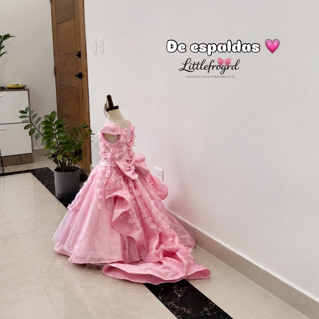 Vestido rosa tipo princesa 4-7