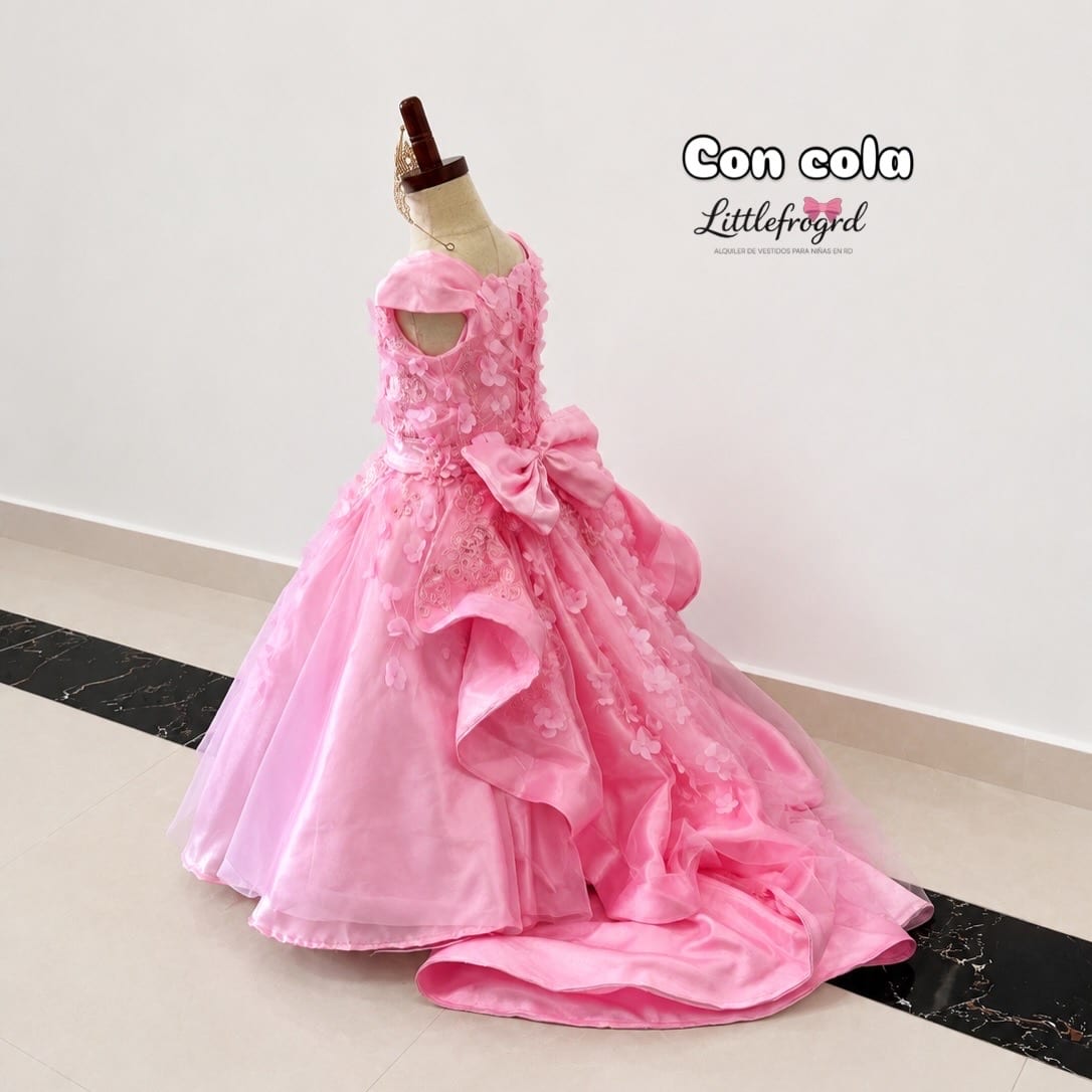 Vestido rosa tipo princesa 4-7