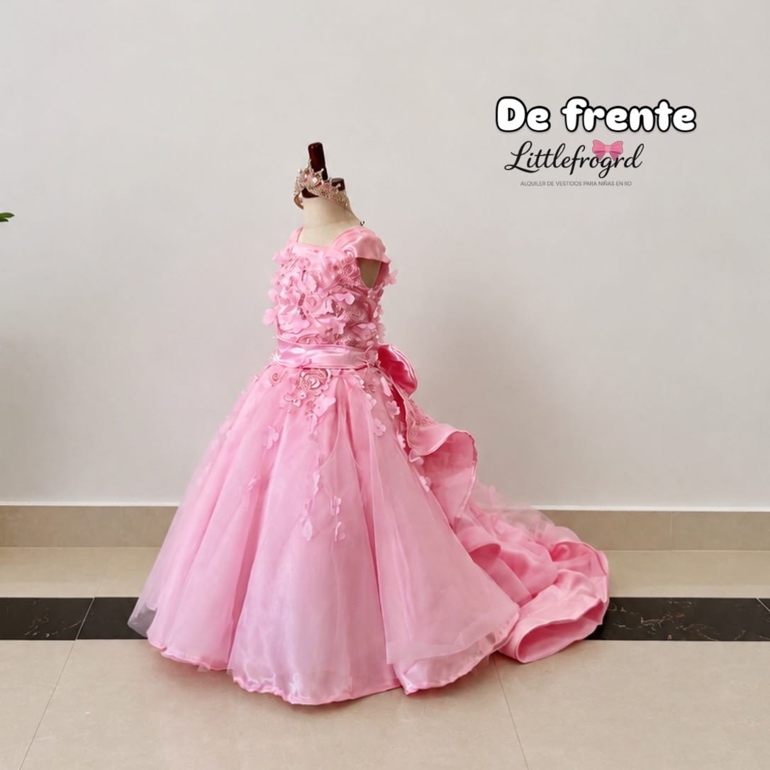 Vestido rosa tipo princesa 4-7