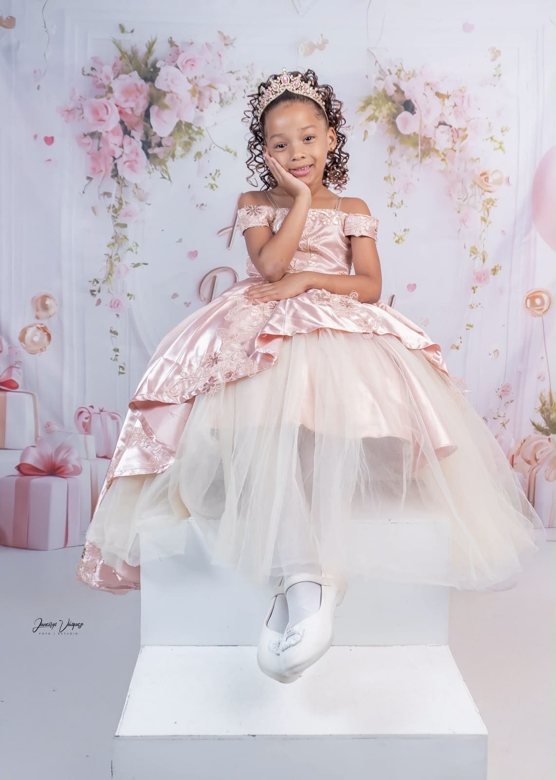 Vestido peach-dorado