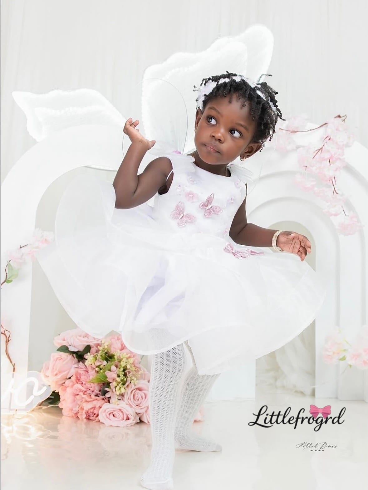 Vestido mariposita blanco lov