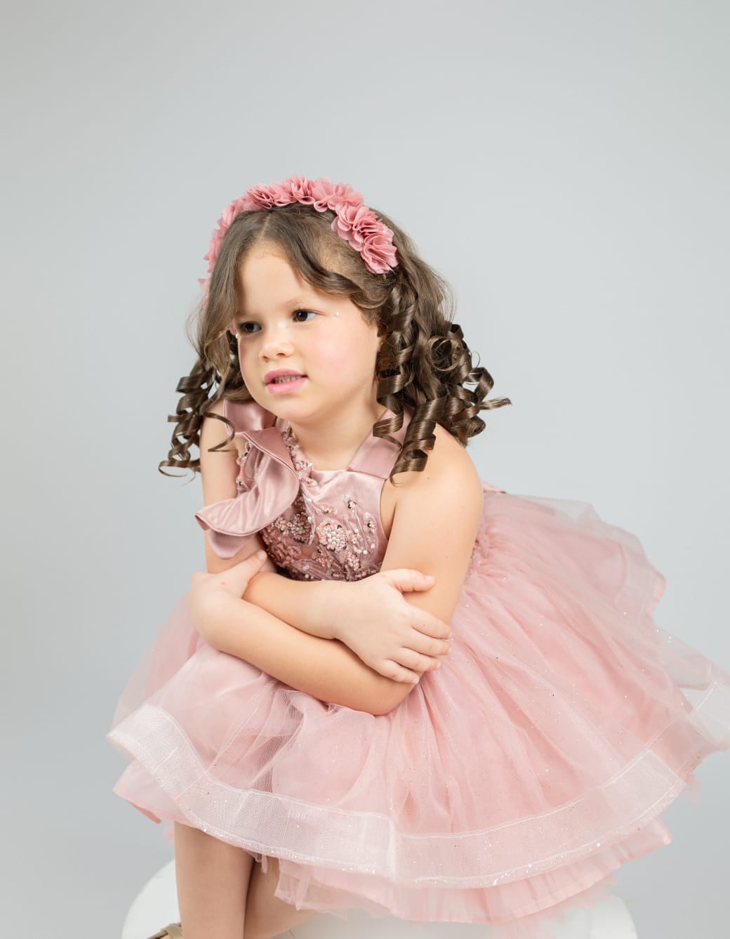 Vestido Rosa palo con lazo grande Ama
