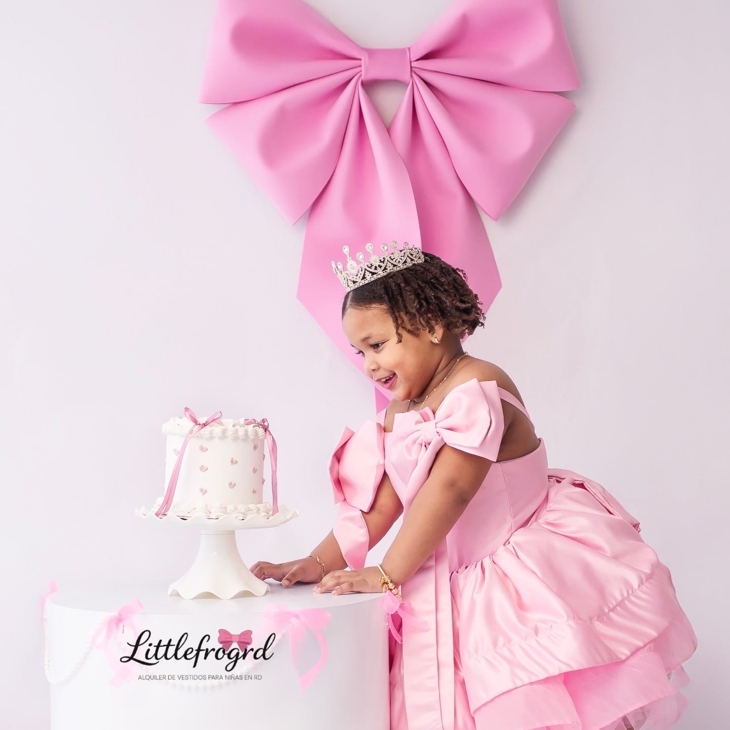 Vestido Rosa con lazos cindy